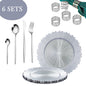 cheap Silver Gold Rim plastic Charger Plate Set for Wedding Party Decoration Custom Decor For Dinner Luxury Table Setting