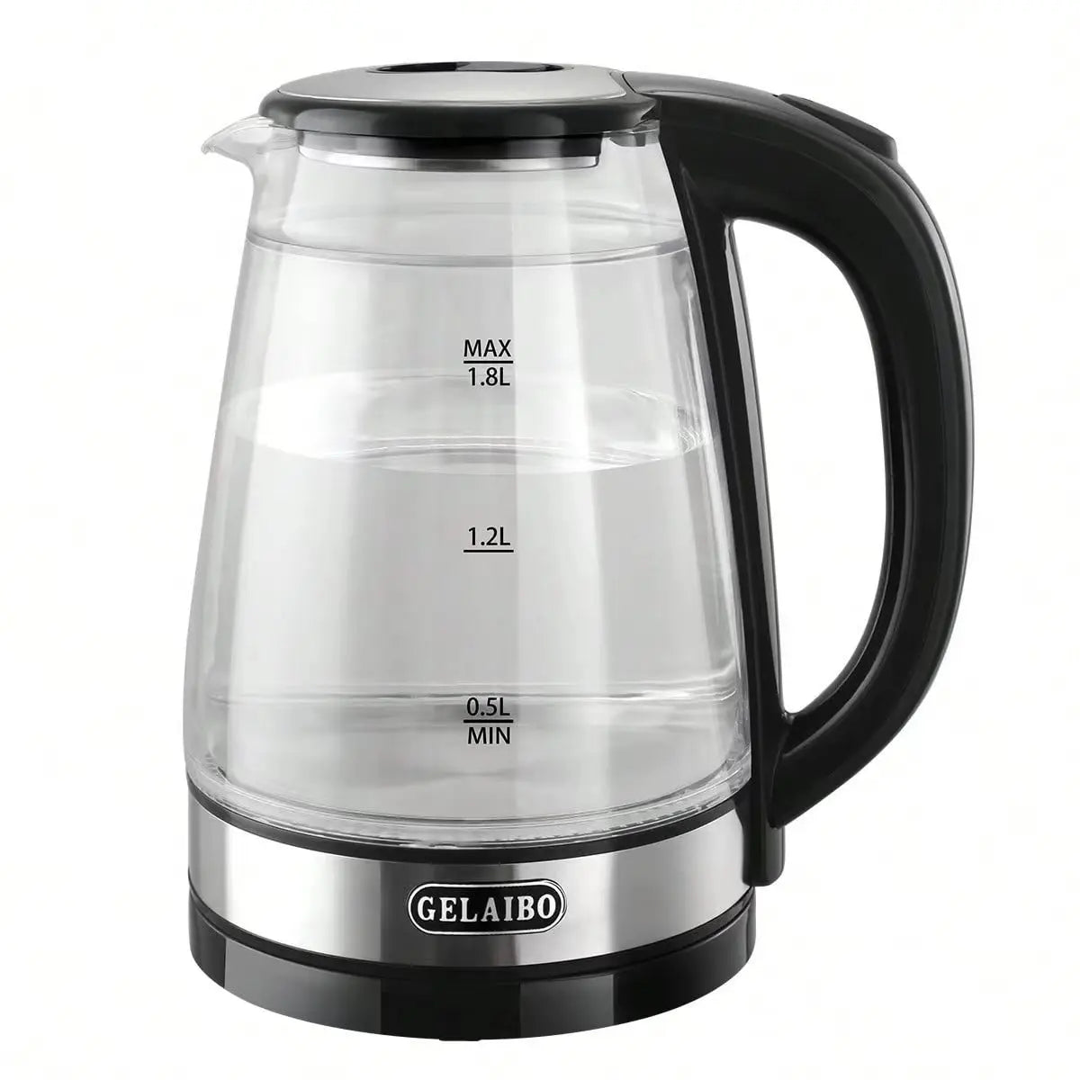 Kitchen Glass Electric Kettle,1.8L Double Layer Scald Resistant Hot Water Boiler, 1500W Fast Boiling,Ideal For Home & Travelling