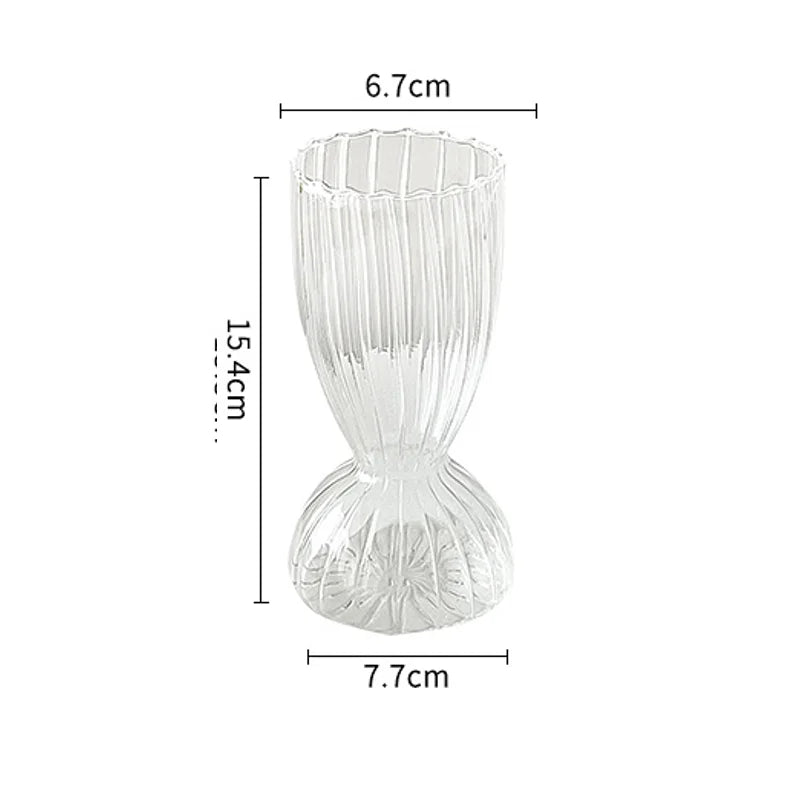 Transparent Vase Modern Home Decor Vase Decoration Home Wedding Clear Glass Vase Nordic Vases Set Hydroponic Vase