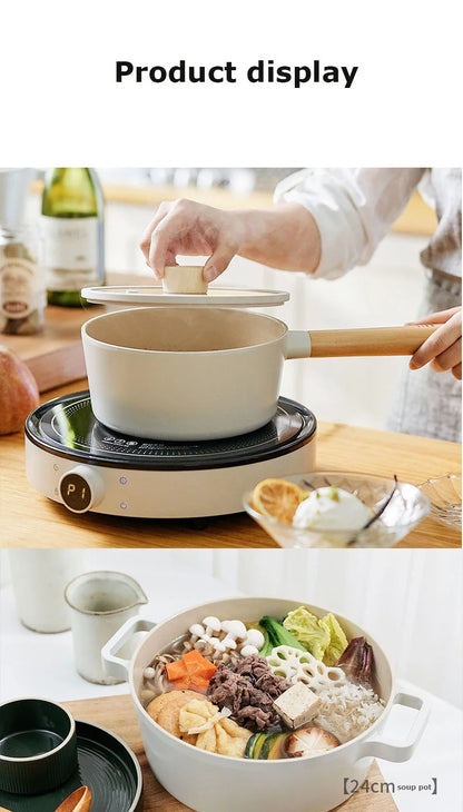 Korean Ceramic Non-Stick Wok Milk Pot Pan Non-Stick Pan Frying Pan Induction Cooker Gas Stove Universal Kitchen Pan For Cooking