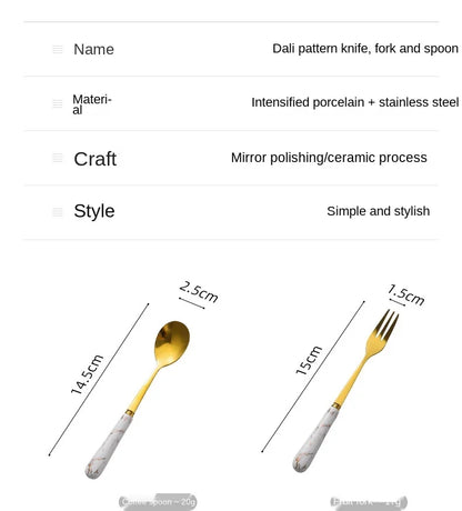 30pcs Cutlery Sets Gold Fork Spoon Knife Set Ceramic Tableware 304 Stainless Steel Dinner Set Cutlery Spoons Sets DropShipping