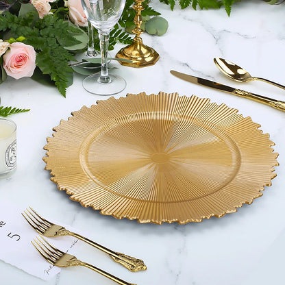 cheap Silver Gold Rim plastic Charger Plate Set for Wedding Party Decoration Custom Decor For Dinner Luxury Table Setting