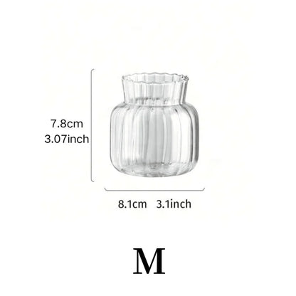 1pc Nordic Creative Transparent Vases Glass Plant Bottle Flower Pot Hydroponic Terrarium Arrangement Container Table Vase Decor