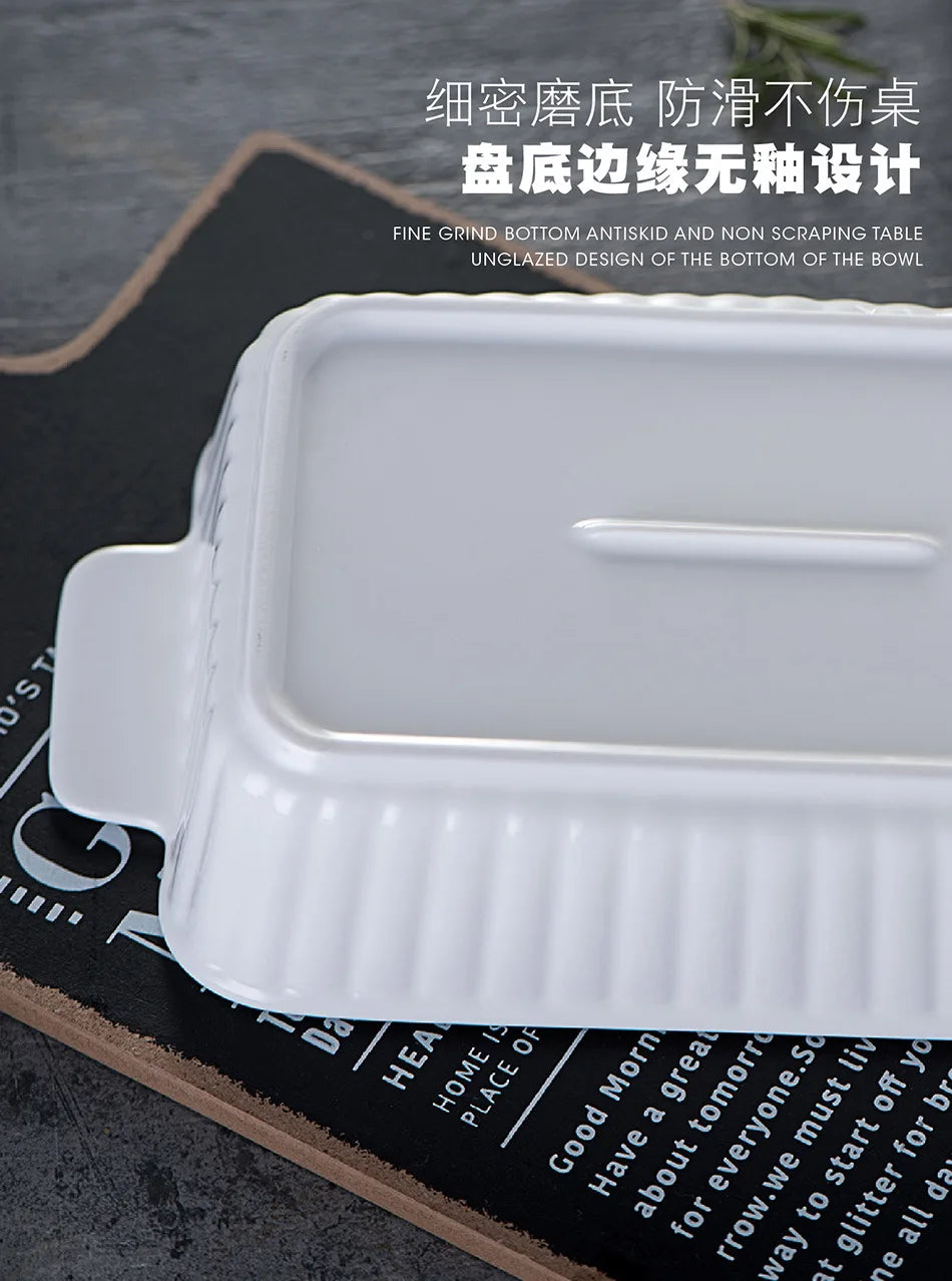 Porcelain Dishes Kitchen Accessories Bakeware Bread Pan Ceramic Baking Tray Cooking Utensils Tools Gadgets Oven