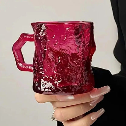 Glass Mugs Coffee Mugs Tea Handle Drinking Cups Crystal Whiskey Glasses Hot Cold Beverages Cup For Cafe Hotel Restaurant