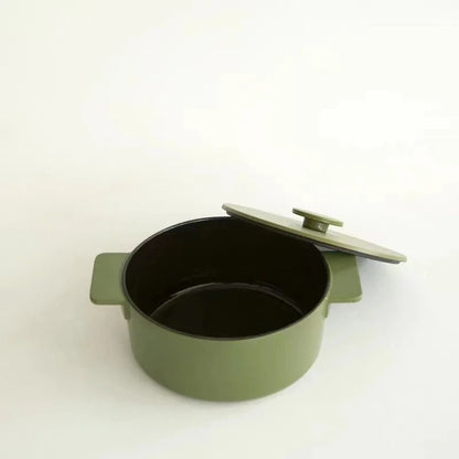 Nordic Cast Iron Enamel Pan, Uncoated Cookware, Uncoated Cookware, Household Soup Stew, Seafood, Mommy Cooker,  23-26cm