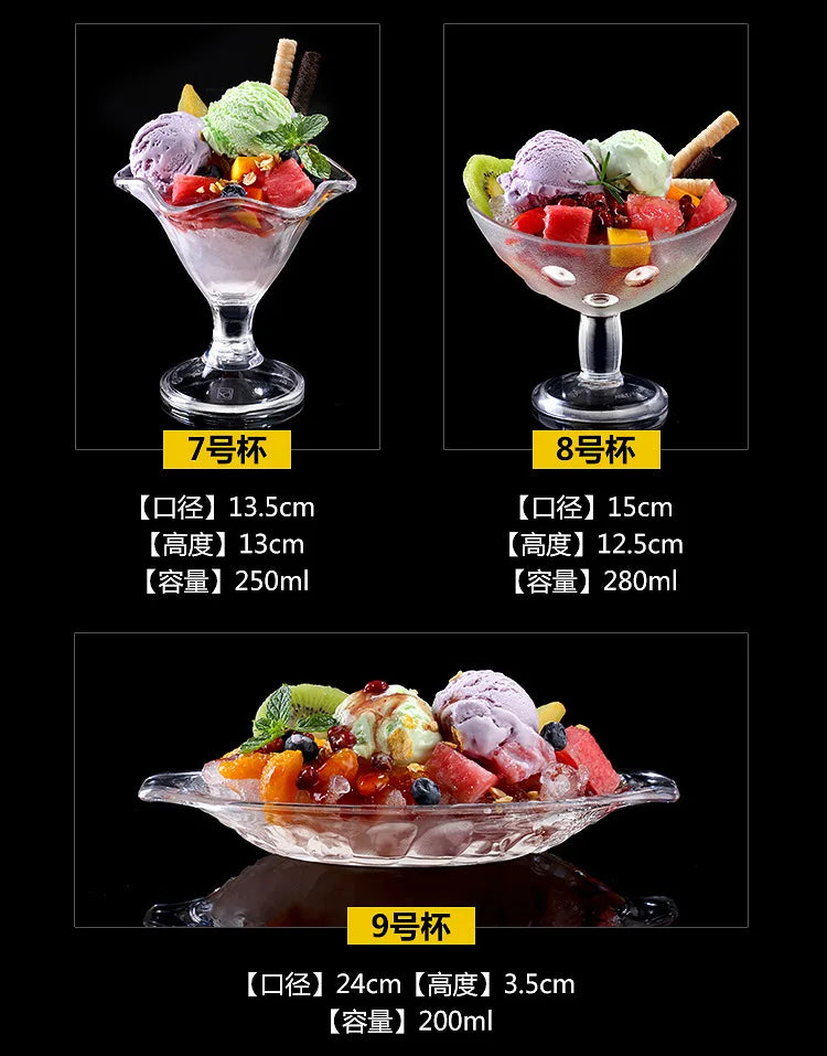 90-580ml 1pcs Acrylic Dessert Cups Reusable Yogurt Mousses Mini Ice Cream Fruit Juice Beer Cups Tableware Party Wedding Supplies
