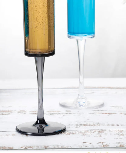 2Pcs Acrylic Champagne Glasses Wedding Party Flutes Bevel Wine Glass Home Bar Drinkware Party Valentine's Day Gifts