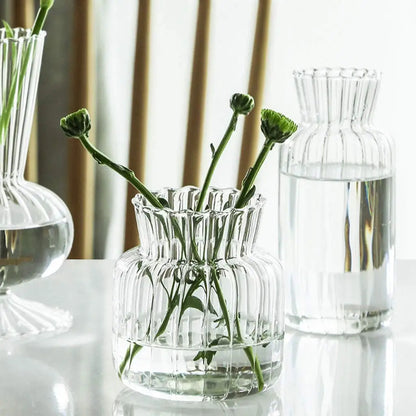 1pc Nordic Creative Transparent Vases Glass Plant Bottle Flower Pot Hydroponic Terrarium Arrangement Container Table Vase Decor