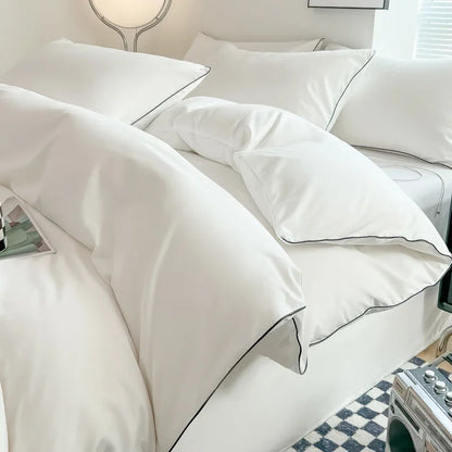 Black Color Bedding Set For Adults Simple Style Double Bed Sheet Sets Single/Queen/king Bed Cover Full Set Plain Bedding 이불세트
