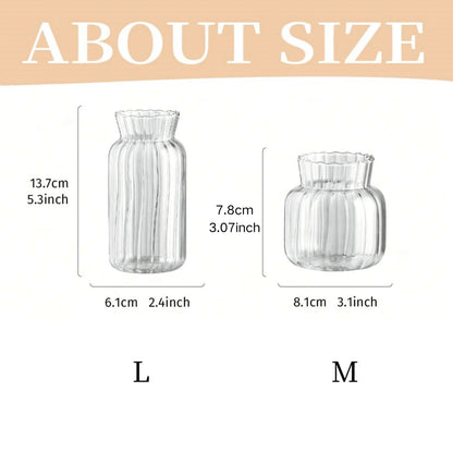 1pc Nordic Creative Transparent Vases Glass Plant Bottle Flower Pot Hydroponic Terrarium Arrangement Container Table Vase Decor