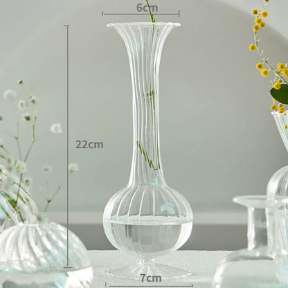 Transparent Vase Modern Home Decor Vase Decoration Home Wedding Clear Glass Vase Nordic Vases Set Hydroponic Vase