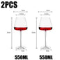 2pcs High-end Goblet Red Wine Glass Kitchen Utensils Water Grap Champagne Glasses Bordeaux Burgundy Wedding Square Party Gift