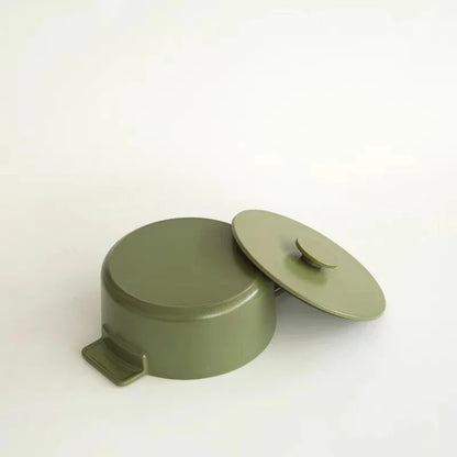 Nordic Cast Iron Enamel Pan, Uncoated Cookware, Uncoated Cookware, Household Soup Stew, Seafood, Mommy Cooker,  23-26cm