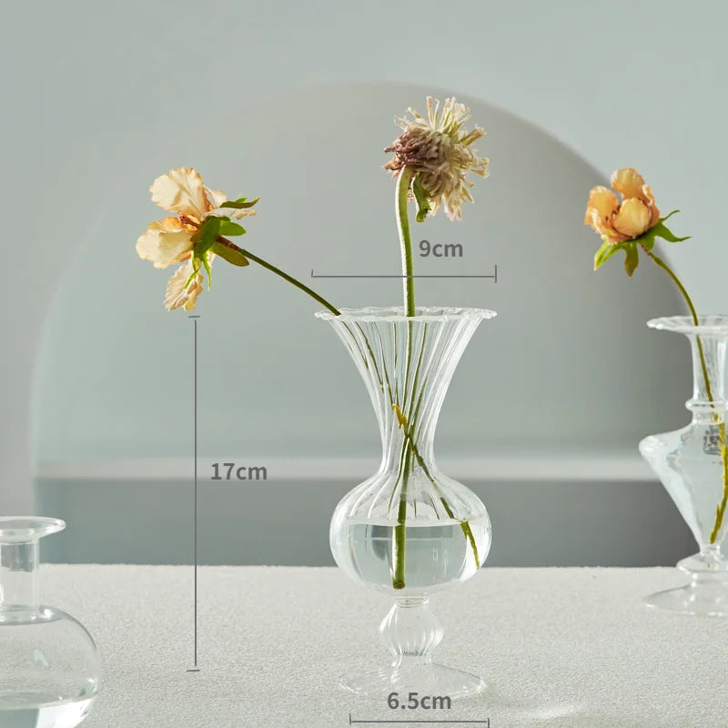 Transparent Vase Modern Home Decor Vase Decoration Home Wedding Clear Glass Vase Nordic Vases Set Hydroponic Vase