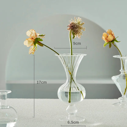 Transparent Vase Modern Home Decor Vase Decoration Home Wedding Clear Glass Vase Nordic Vases Set Hydroponic Vase