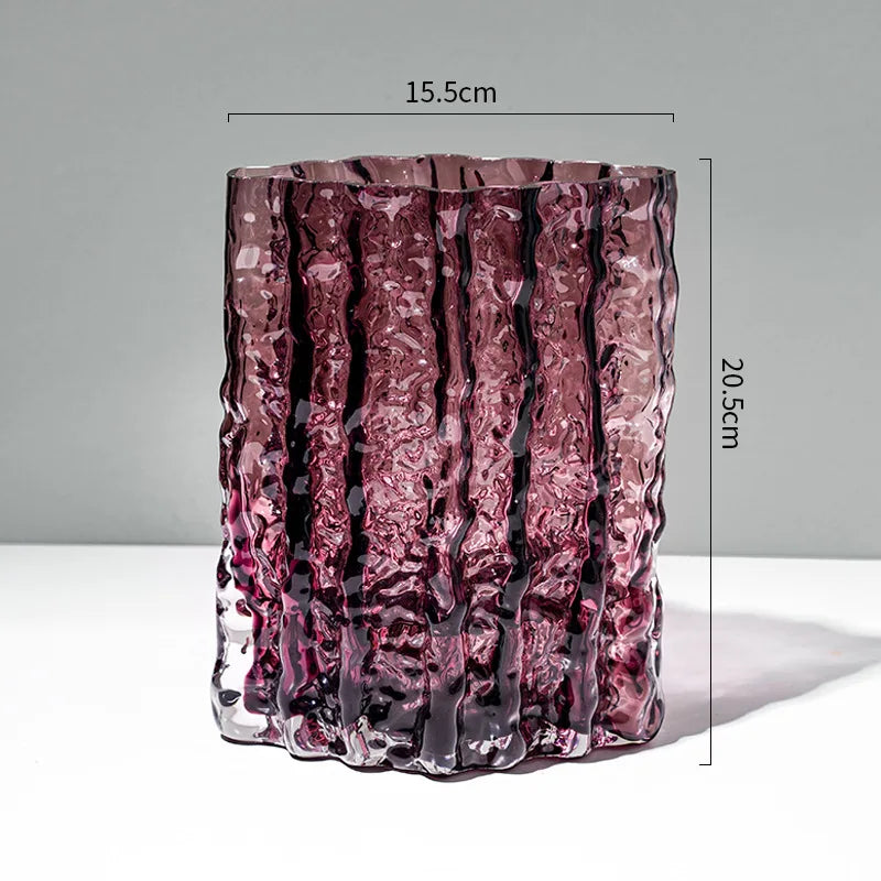 Transparent Glacier Glass Vase Hydroponics Flowers Pots Desk Decoration Flower Arrangement Minimalism Floral Vases Modern Decor