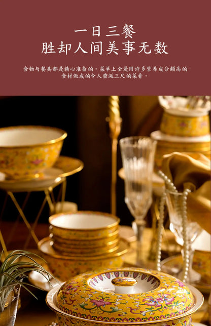 Fine Luxury Guests Dinnerware Sets Home Kitchen Wedding Dining Room Tableware Set Catering Supplies Vajillas Para Cocina Dishes