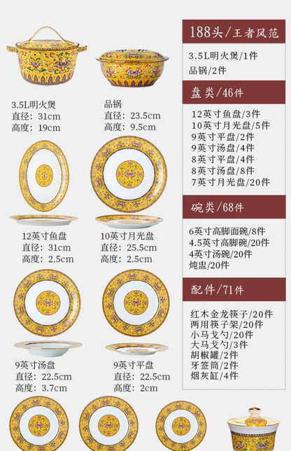 Fine Luxury Guests Dinnerware Sets Home Kitchen Wedding Dining Room Tableware Set Catering Supplies Vajillas Para Cocina Dishes
