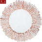 Flower Shaped Gold Silver Decal Rim, Transparent Glass Charger Plate, Wedding Party Decoration, Tableware Tray, Show Plate
