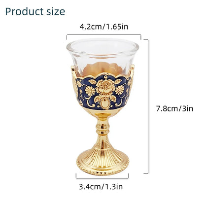 Set of 2 Vintage Wine Goblet Palace Style Retro Metal Embossed Wine Cup Palace Toasting Glasses For Home Offices Kitchen Wedding
