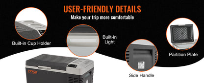 VEVOR 20L Portable Car Refrigerator Compressor Fridge Freezer Cooler Ice Box Keep Cool for Camping Fishing